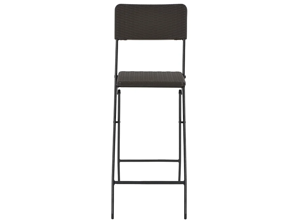 Chaise de bar pliable lot de 2 PEHD et acier Aspect de rotin