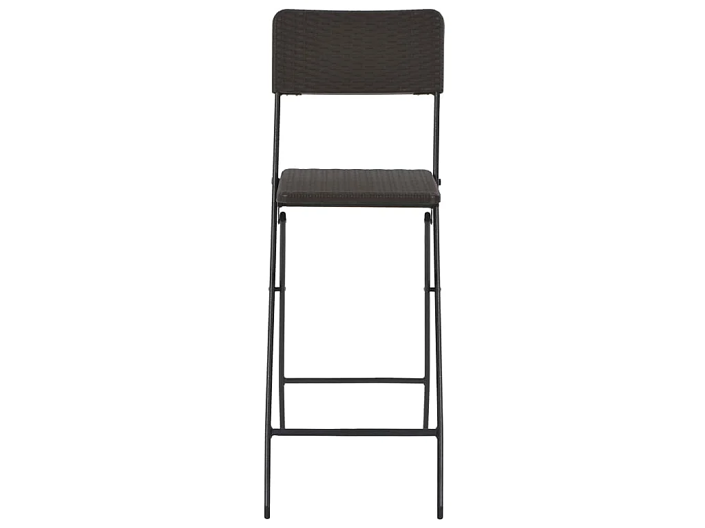 Barstoelen inklapbaar 2 st rattan look HDPE en staal bruin