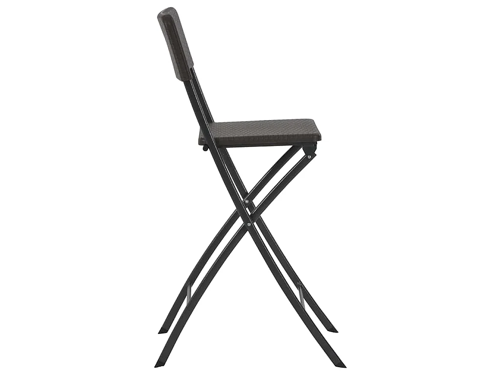 Barstoelen inklapbaar 2 st rattan look HDPE en staal bruin