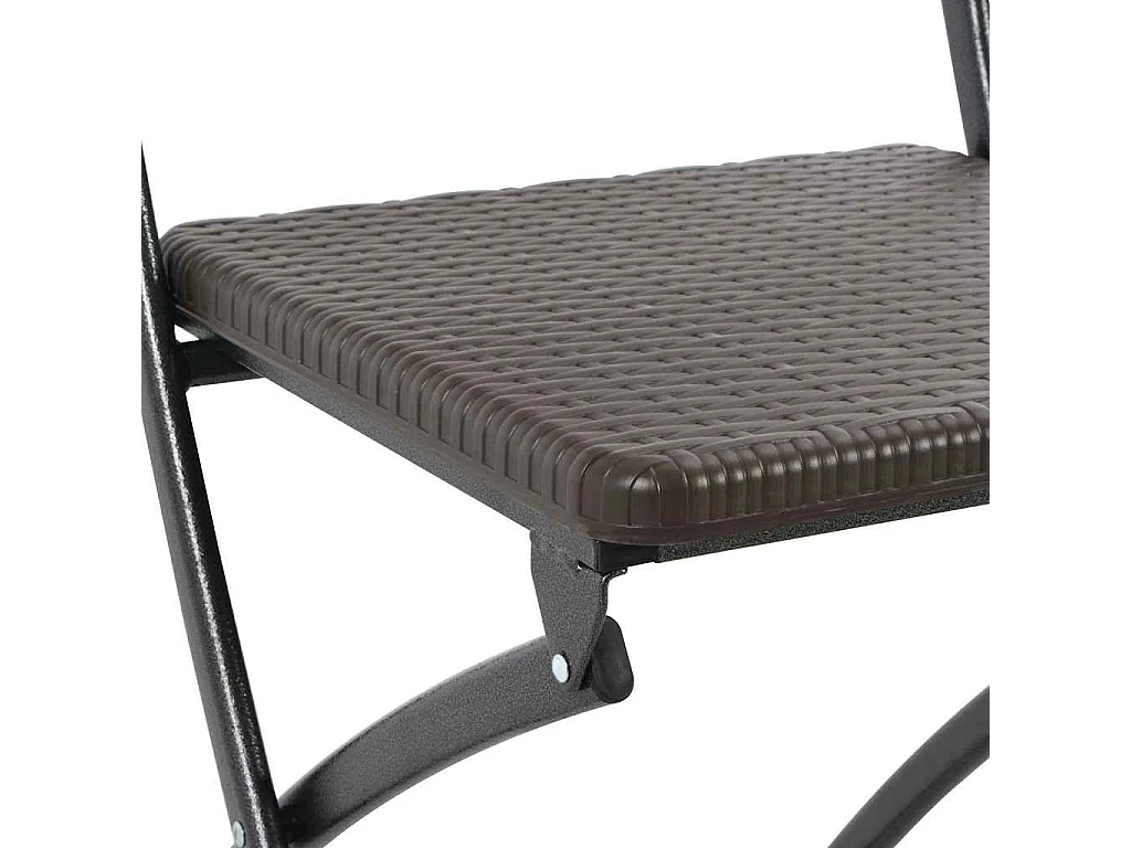 Barstoelen inklapbaar 2 st rattan look HDPE en staal bruin