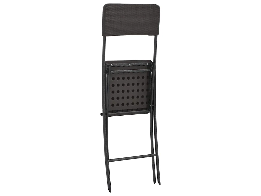 Barstoelen inklapbaar 2 st rattan look HDPE en staal bruin