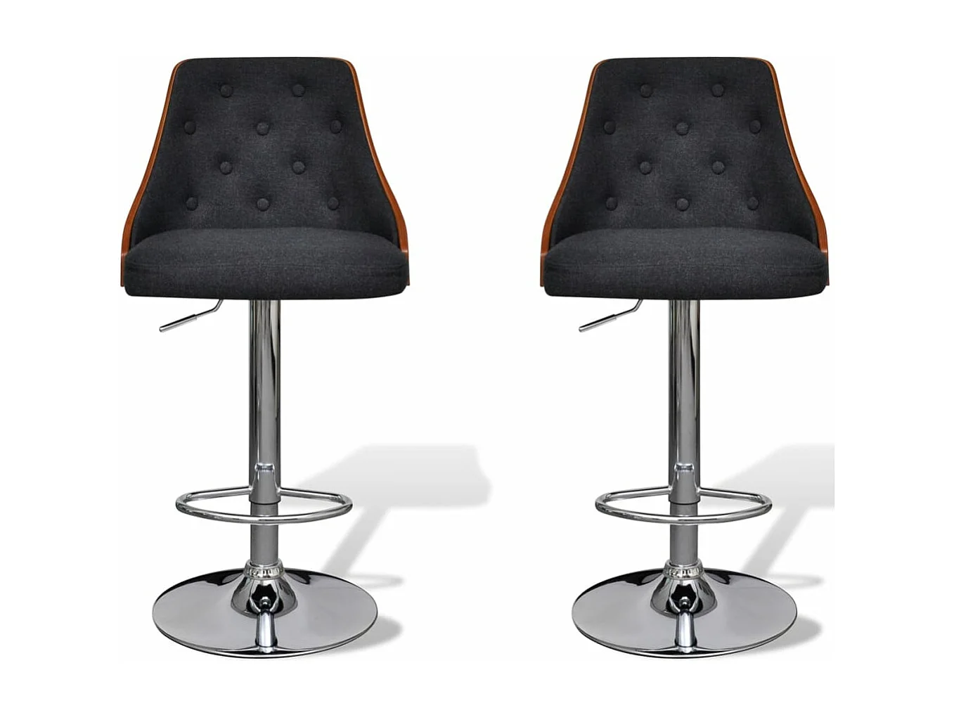 Barhocker 2 Stk. Bugholz und Stoff