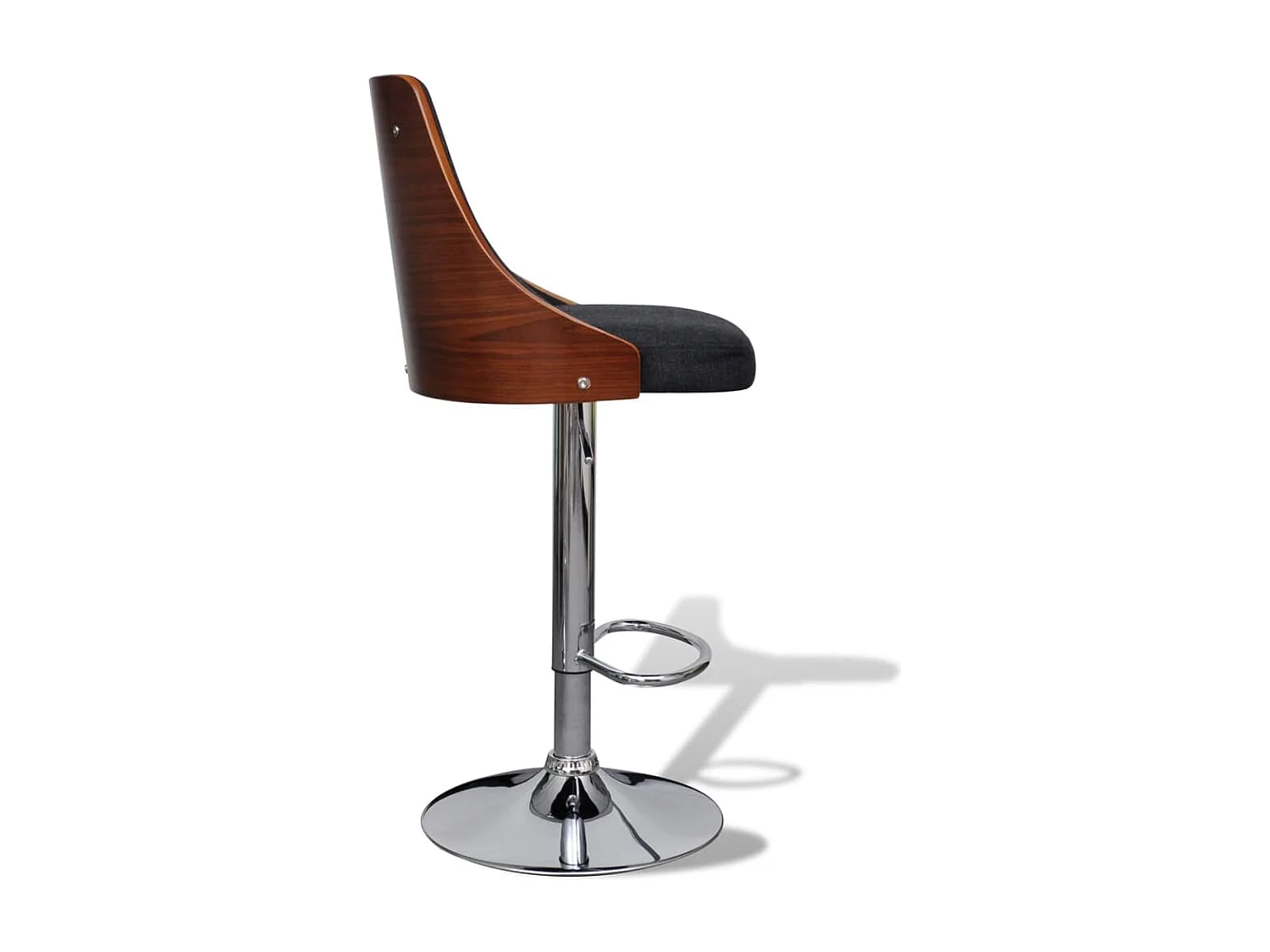 Tabourets de bar lot de 2 bois courbé et tissu