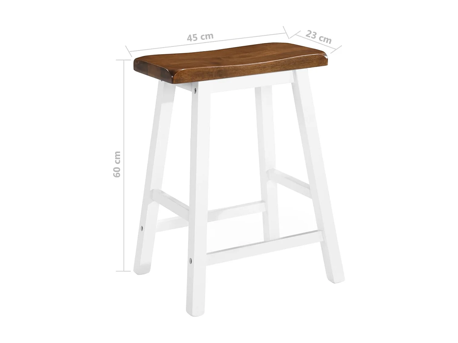 Tabourets de bar lot de 2 bois massif