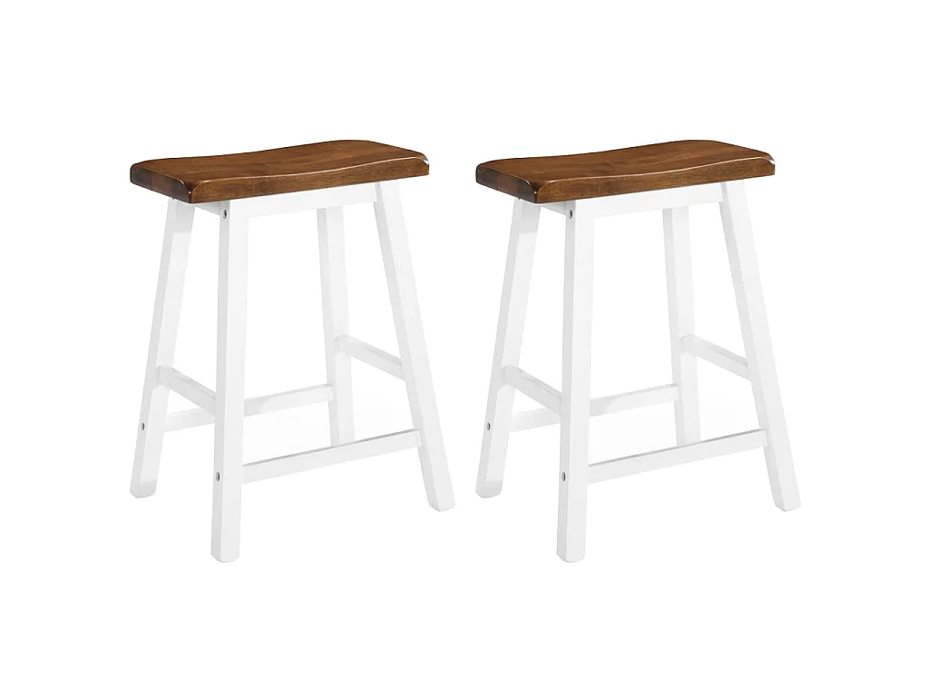 Bancos de bar 2 pcs madeira maciça