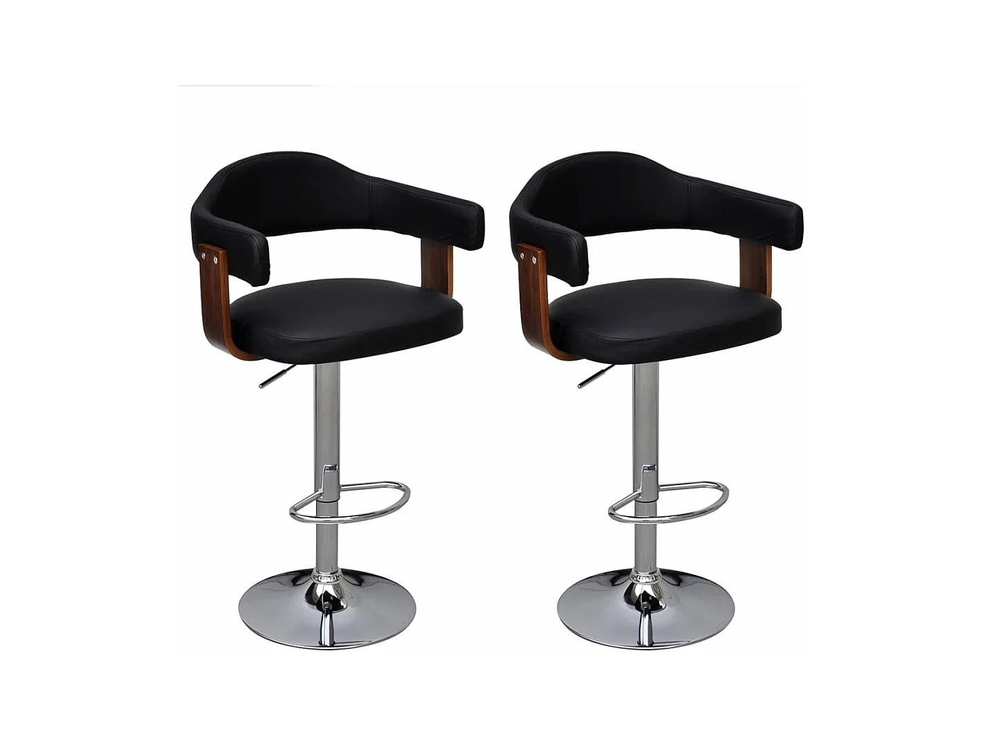 Tabourets de bar lot de 2 bois courbé
