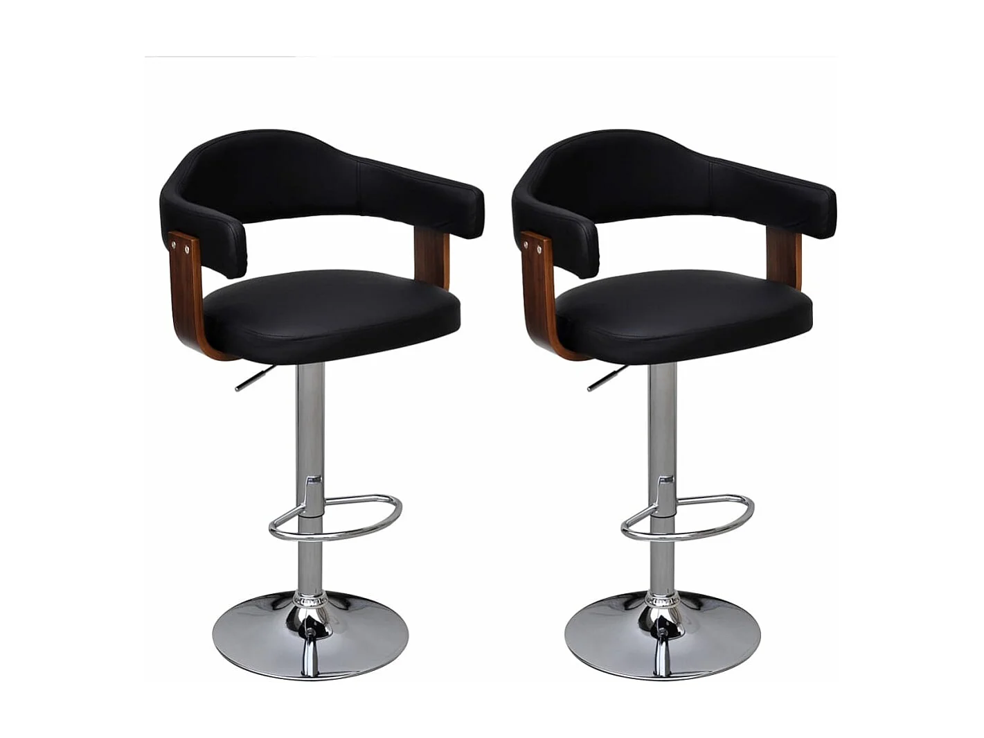 Tabourets de bar lot de 2 bois courbé