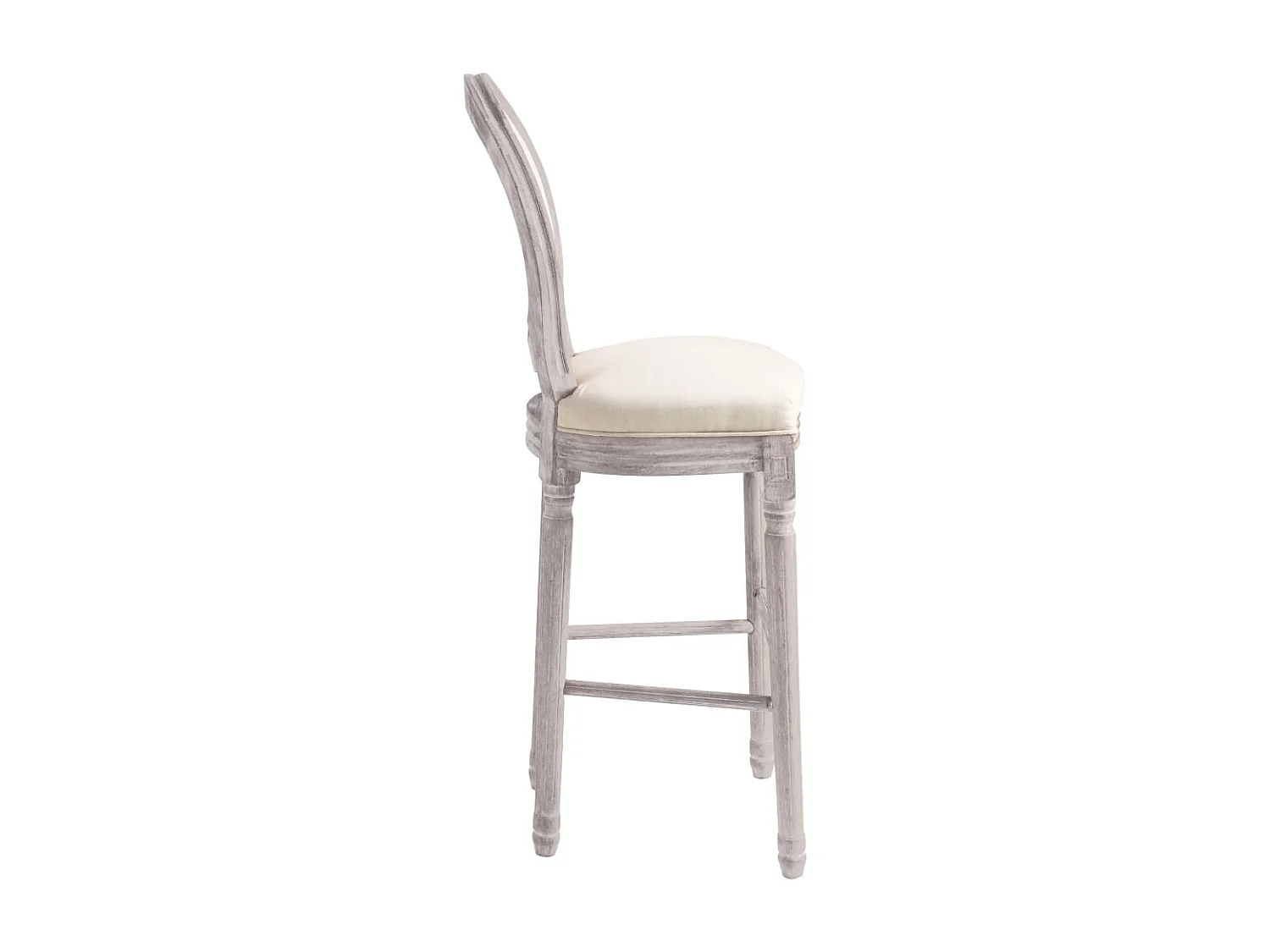 Tabourets de bar lot de 2 blanc lin