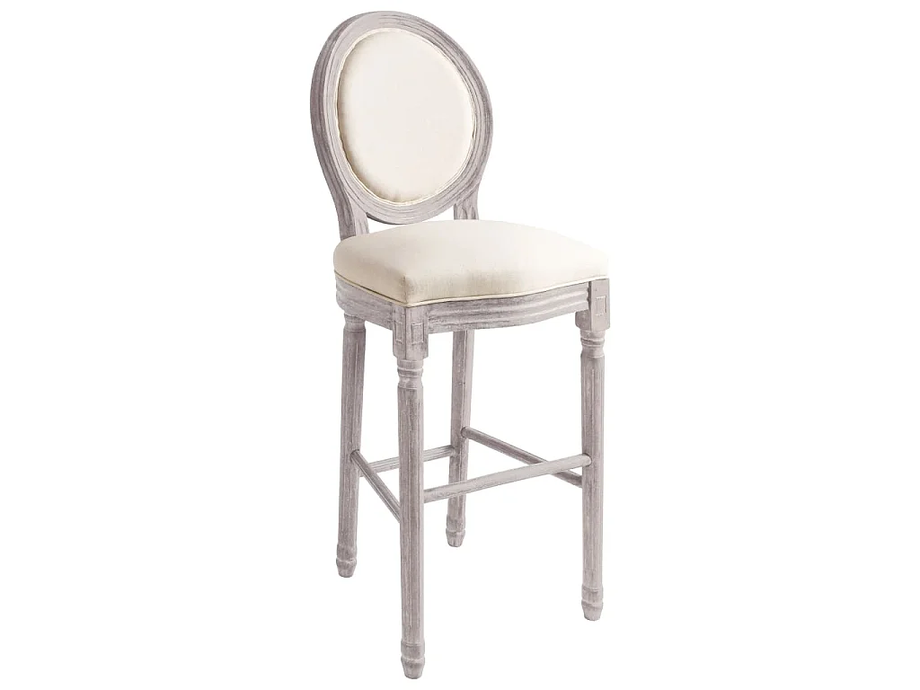 Tabourets de bar lot de 2 blanc lin