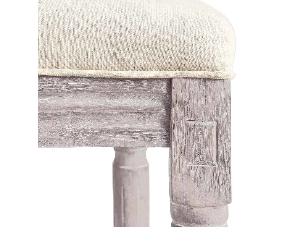 Tabourets de bar lot de 2 blanc lin