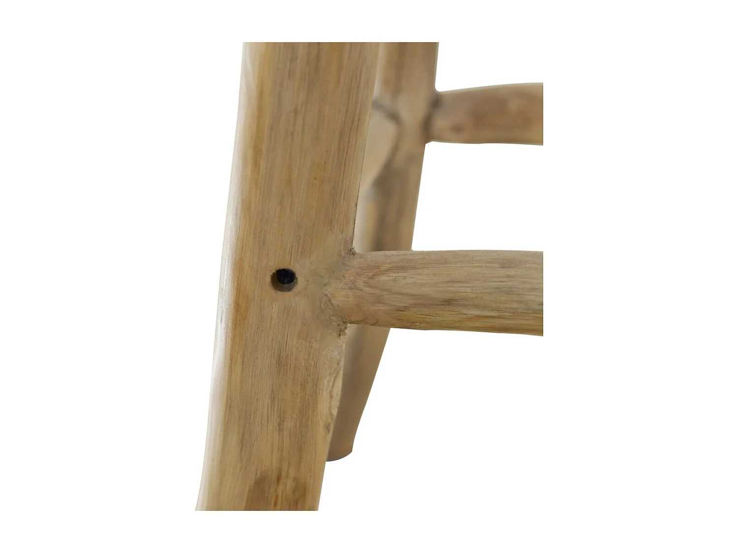 Tabouret de bar cuir de chèvre et bois de teck solide