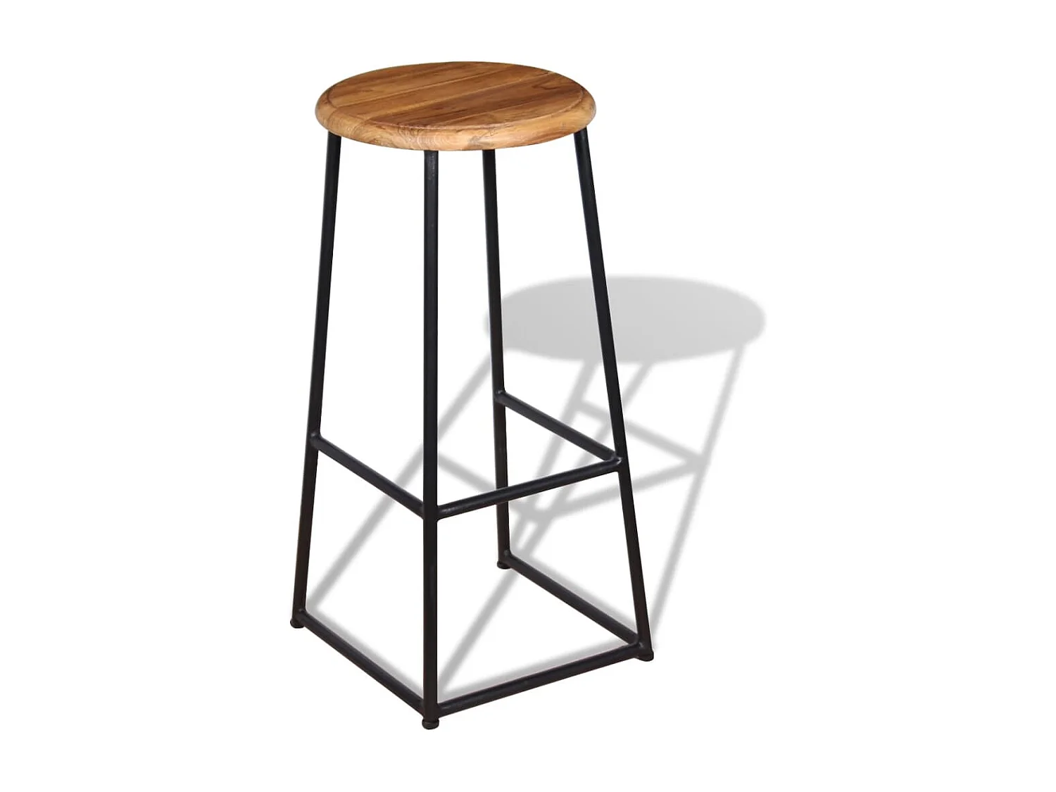 Tabourets de bar lot de 2 bois de teck massif