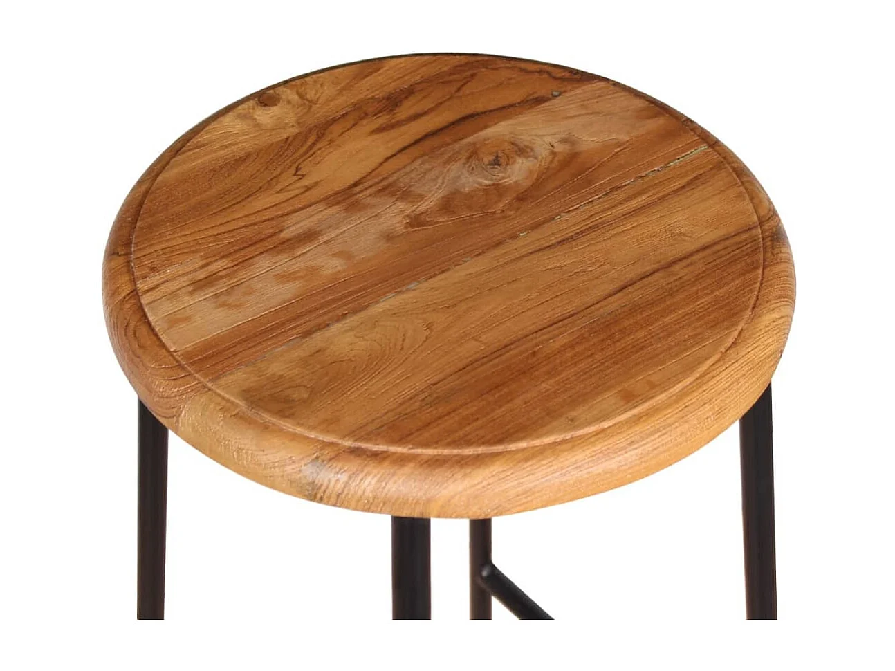 Tabourets de bar lot de 2 bois de teck massif