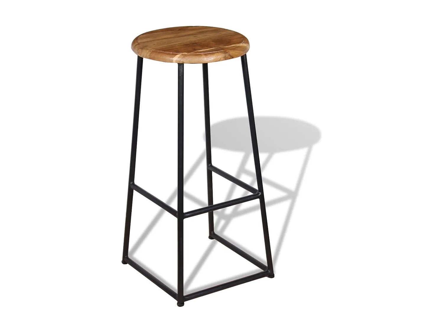 Tabourets de bar lot de 2 bois de teck massif