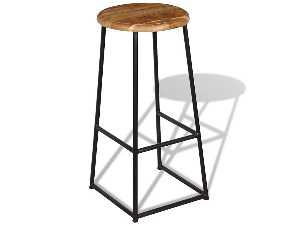 Barhocker 2 Stk. Massivholz Teak