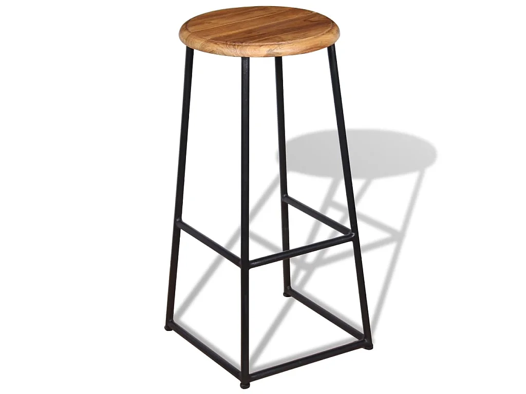 Barhocker 2 Stk. Massivholz Teak