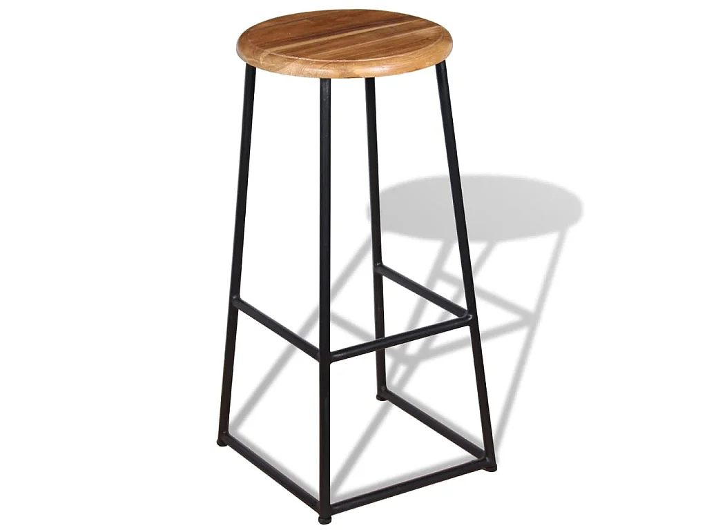 Barhocker 2 Stk. Massivholz Teak