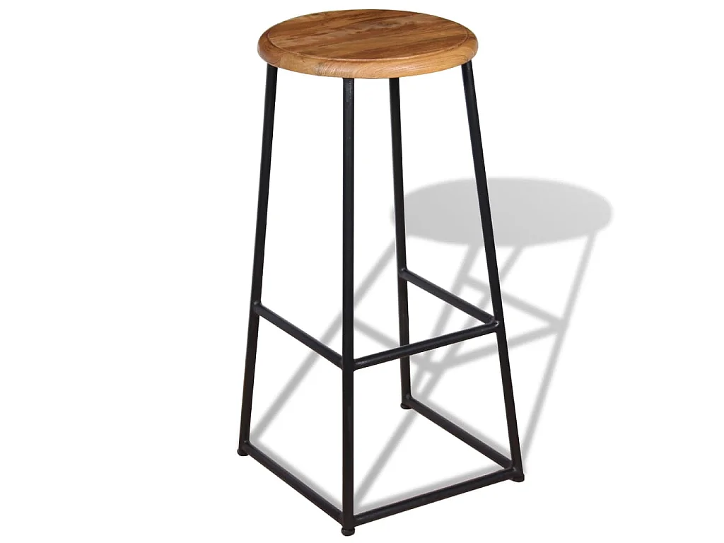 Barhocker 2 Stk. Massivholz Teak