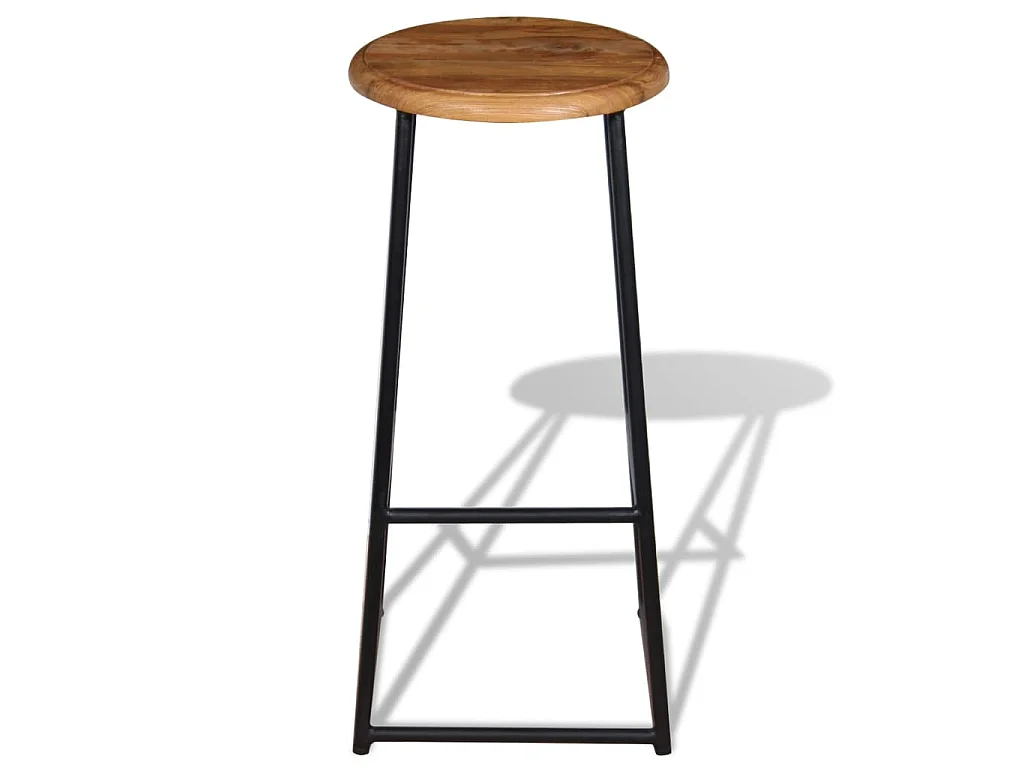 Barhocker 2 Stk. Massivholz Teak