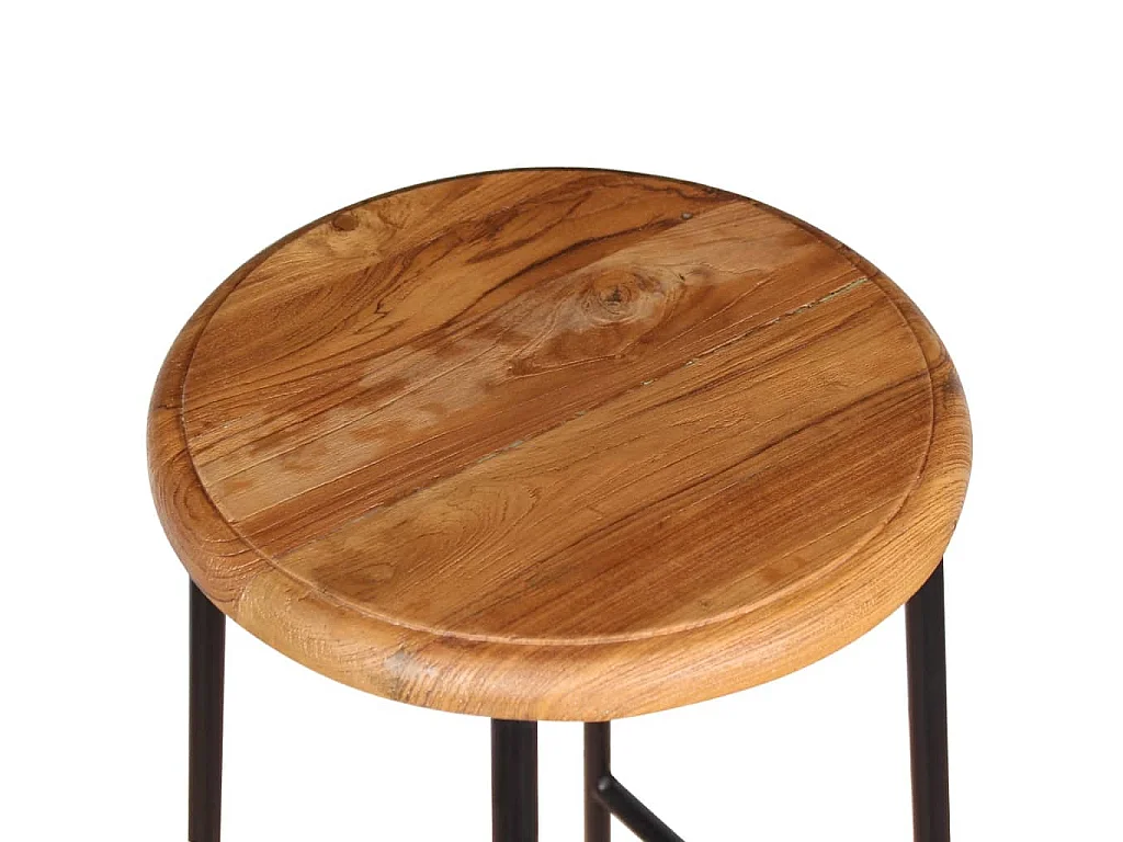 Barhocker 2 Stk. Massivholz Teak