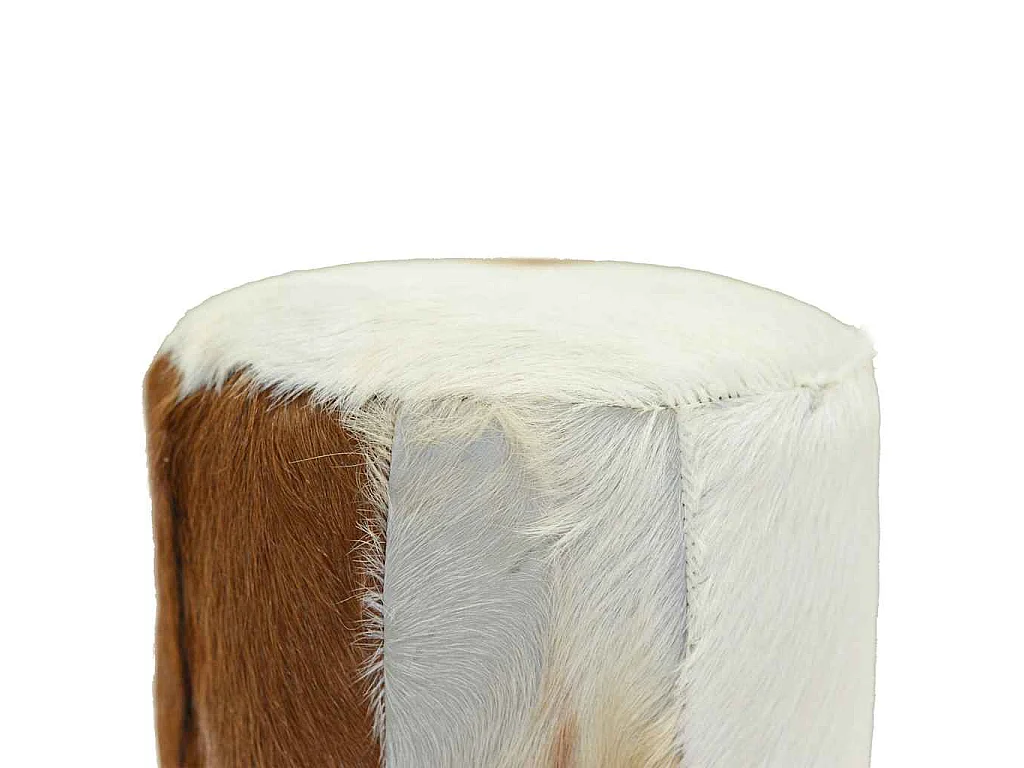 Sgabello da Bar in Pelle di Capra e Legno Massello di Teak