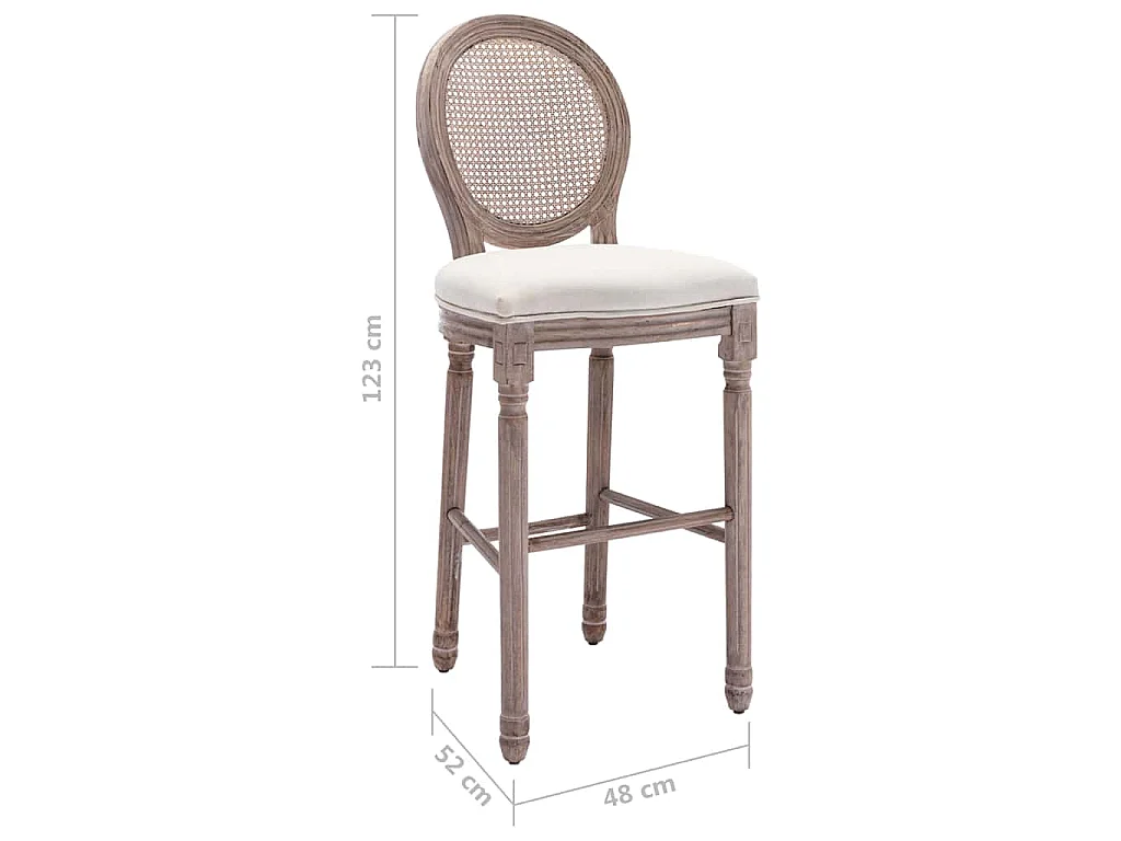 Tabourets de bar lot de 2 blanc lin