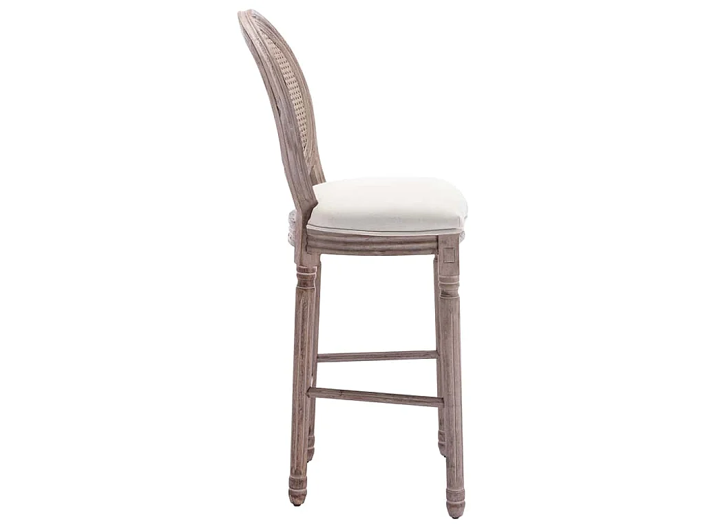 Tabourets de bar lot de 2 blanc lin