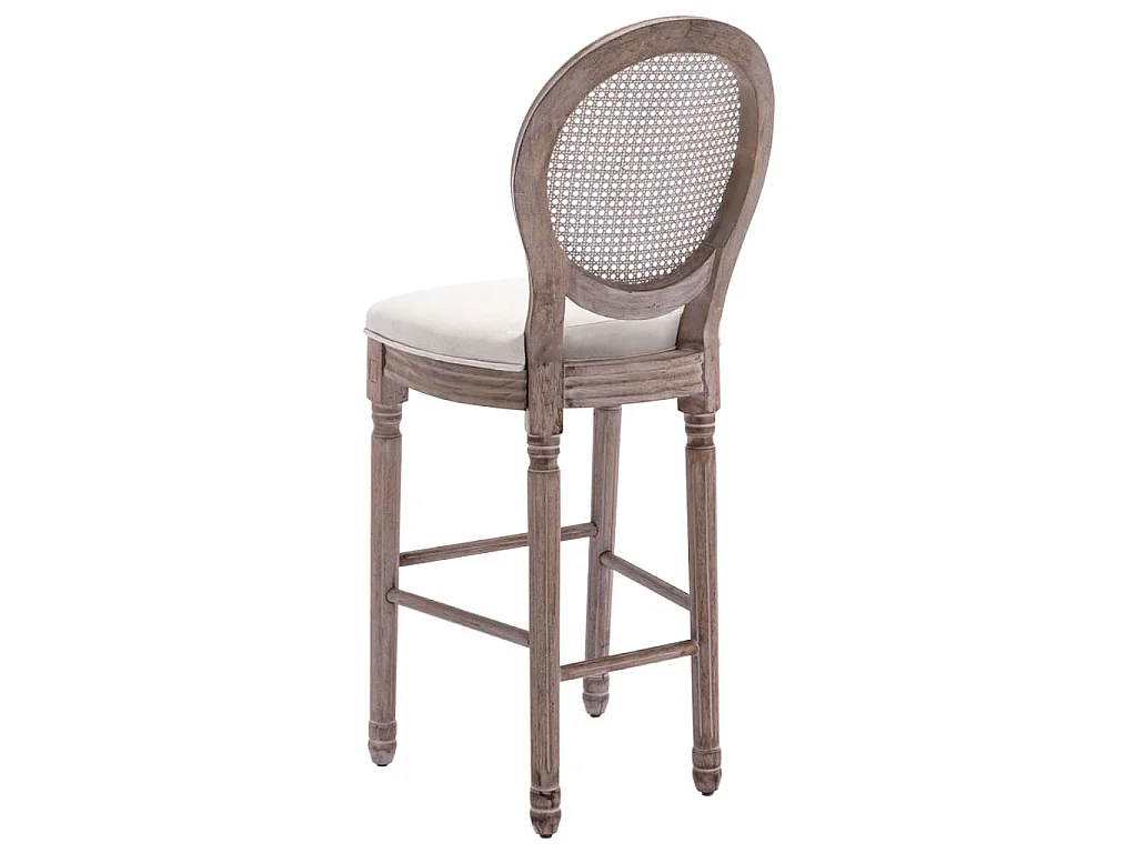 Tabourets de bar lot de 2 blanc lin