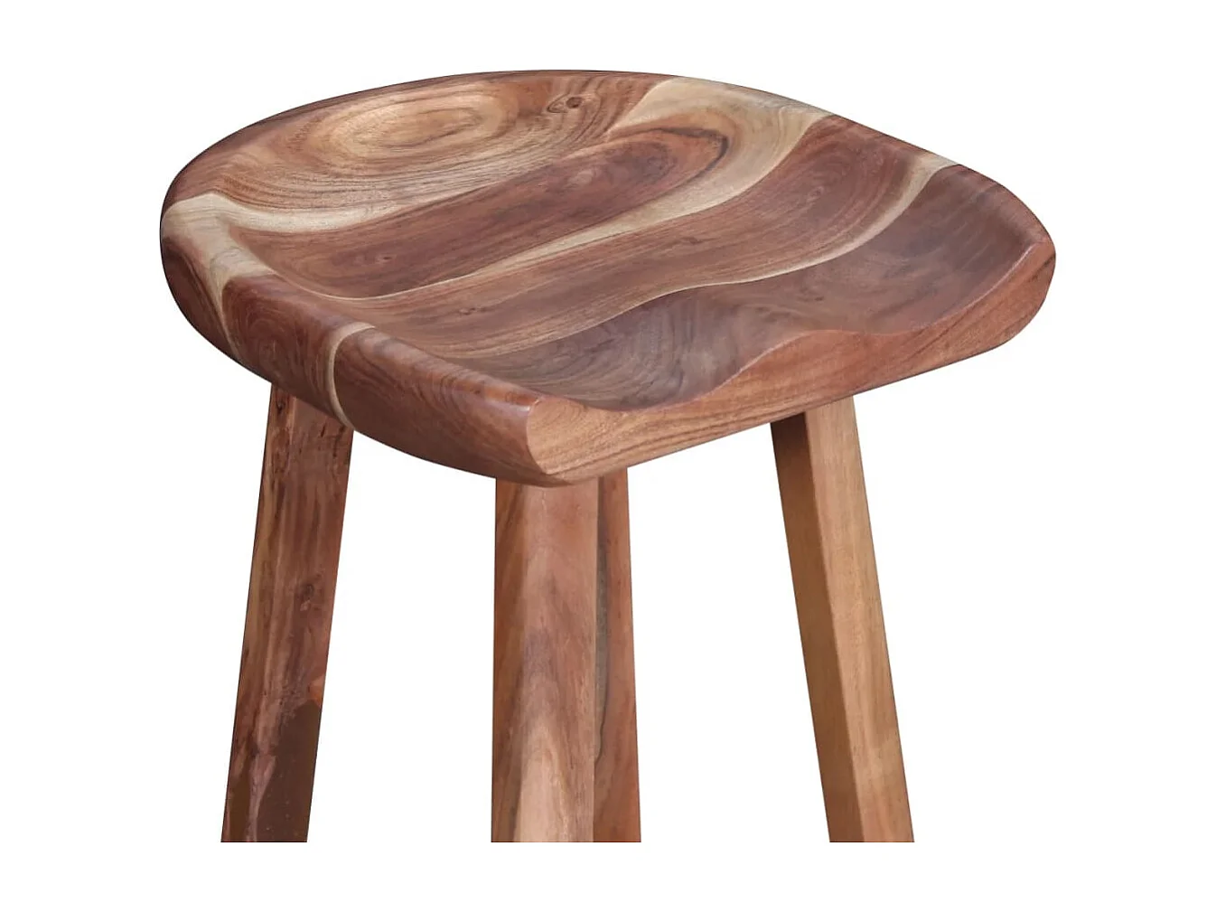 Sgabelli da Bar 2 pz in Legno Massello di Acacia