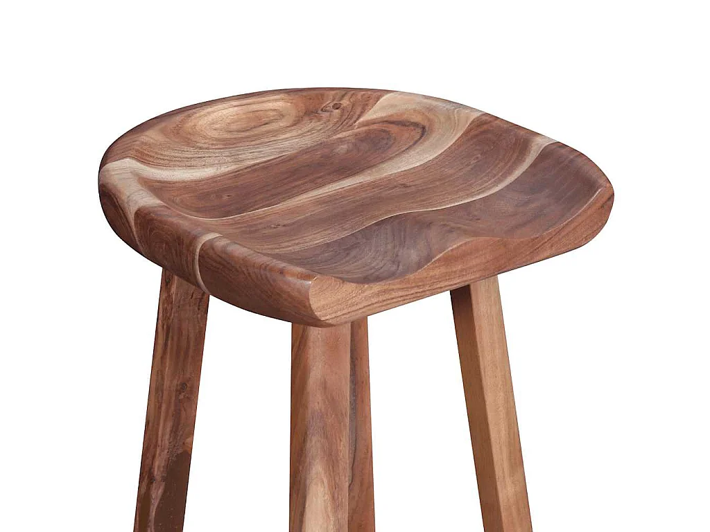 Tabourets de bar lot de 2 bois d'acacia massif