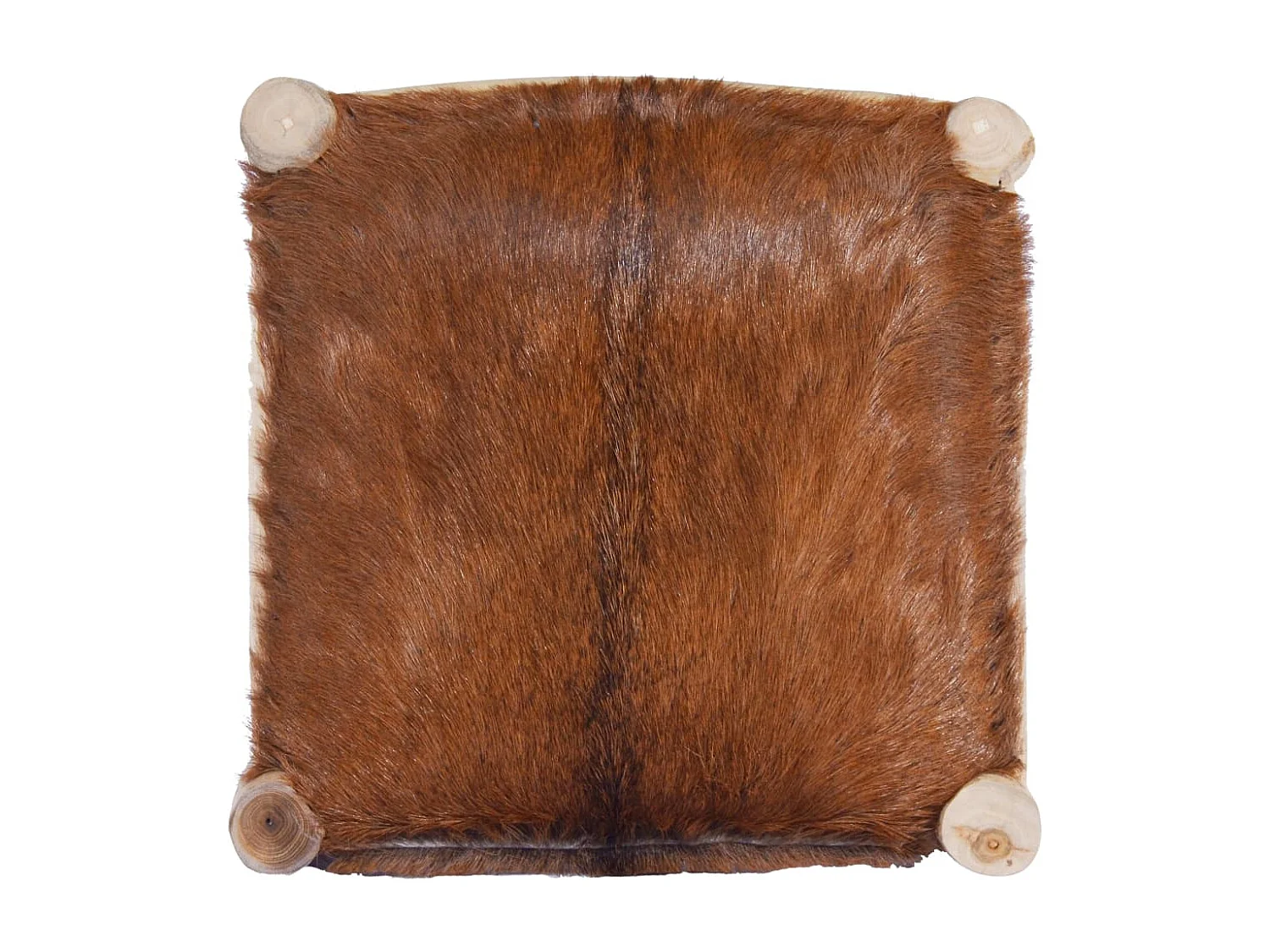 Taburete de cocina cuero real de cabra y madera de teca maciza