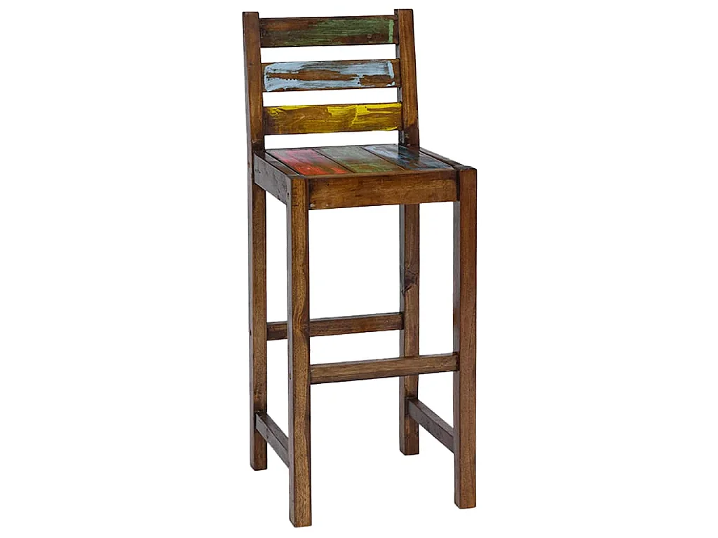 Tabourets de bar lot de 2 bois massif de récupération