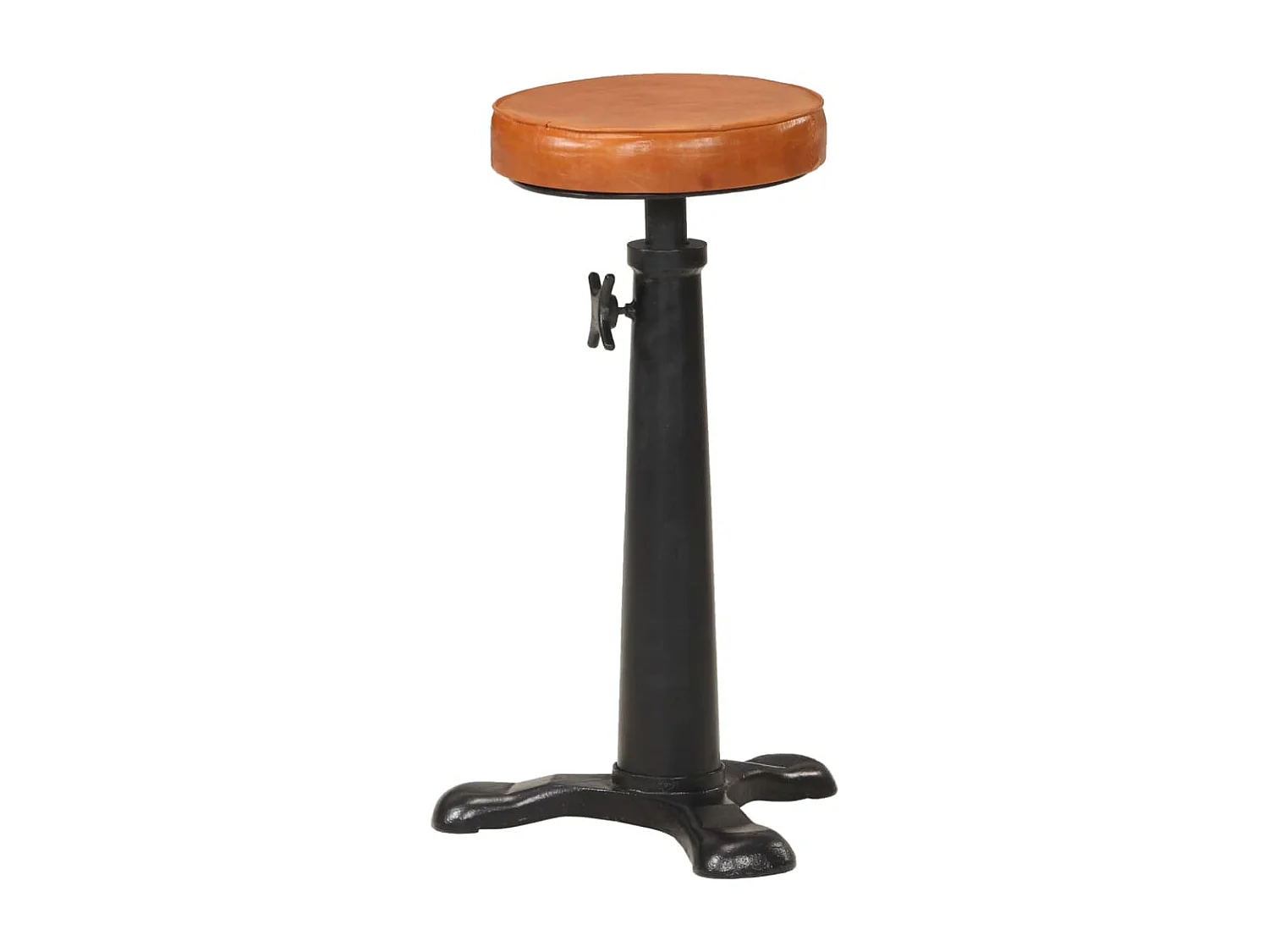 Tabourets de bar lot de 2 marron cuir véritable et fonte