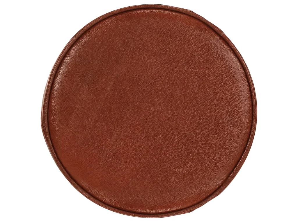 Tabourets de bar lot de 2 marron cuir véritable et fonte