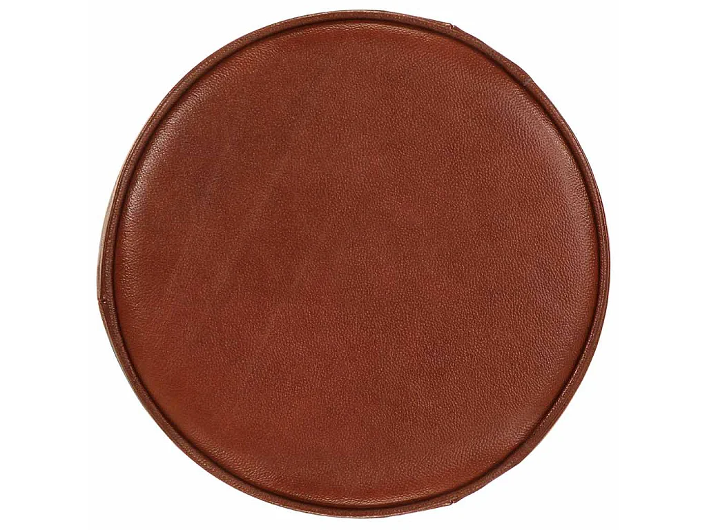 Tabourets de bar lot de 2 marron cuir véritable et fonte