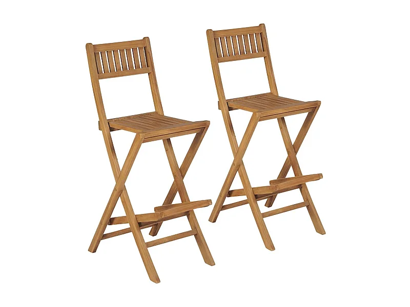 Klappbare Garten-Barhocker 2 Stk. Massivholz Teak