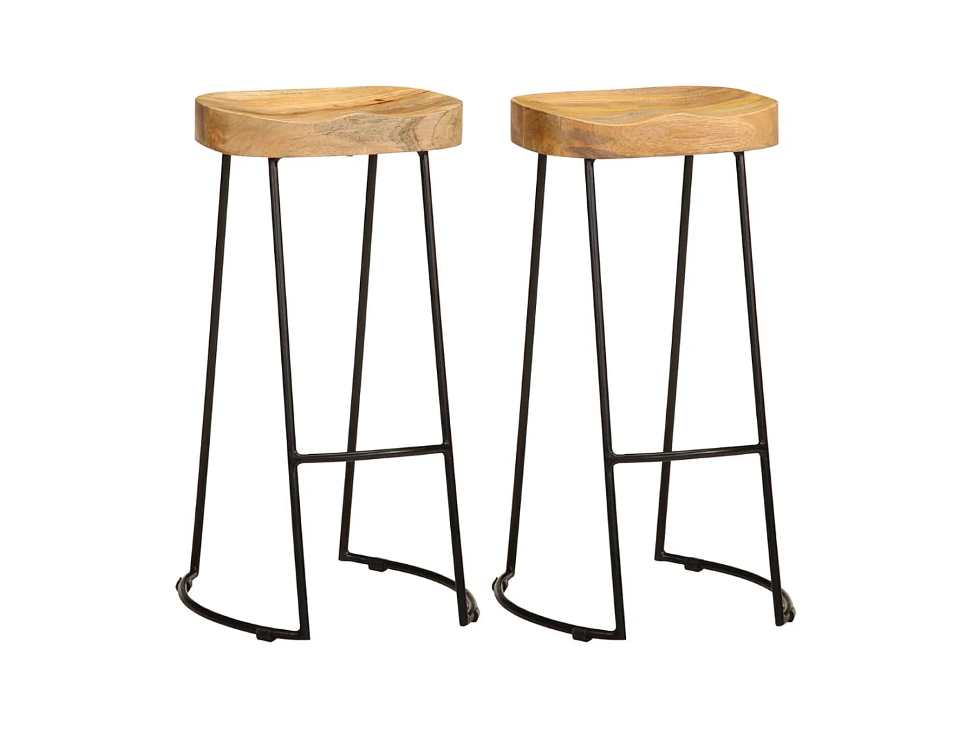 Barhocker 2 Stk. Mango Massivholz