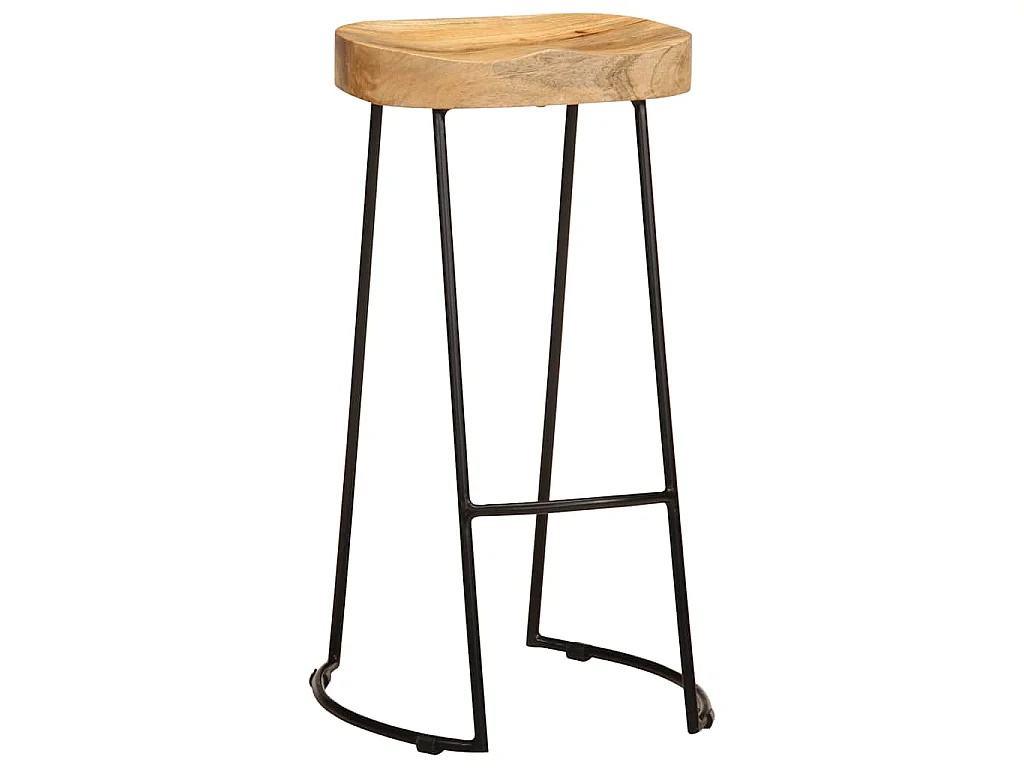 Tabourets de bar lot de 2 bois de manguier massif