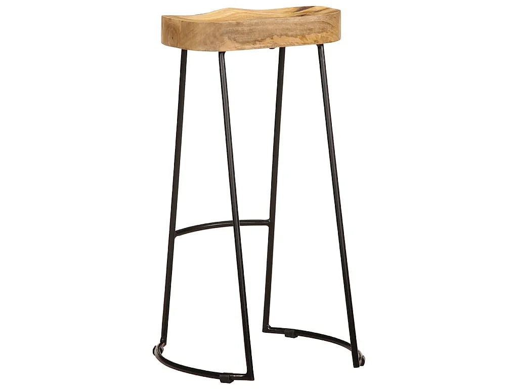 Tabourets de bar lot de 2 bois de manguier massif