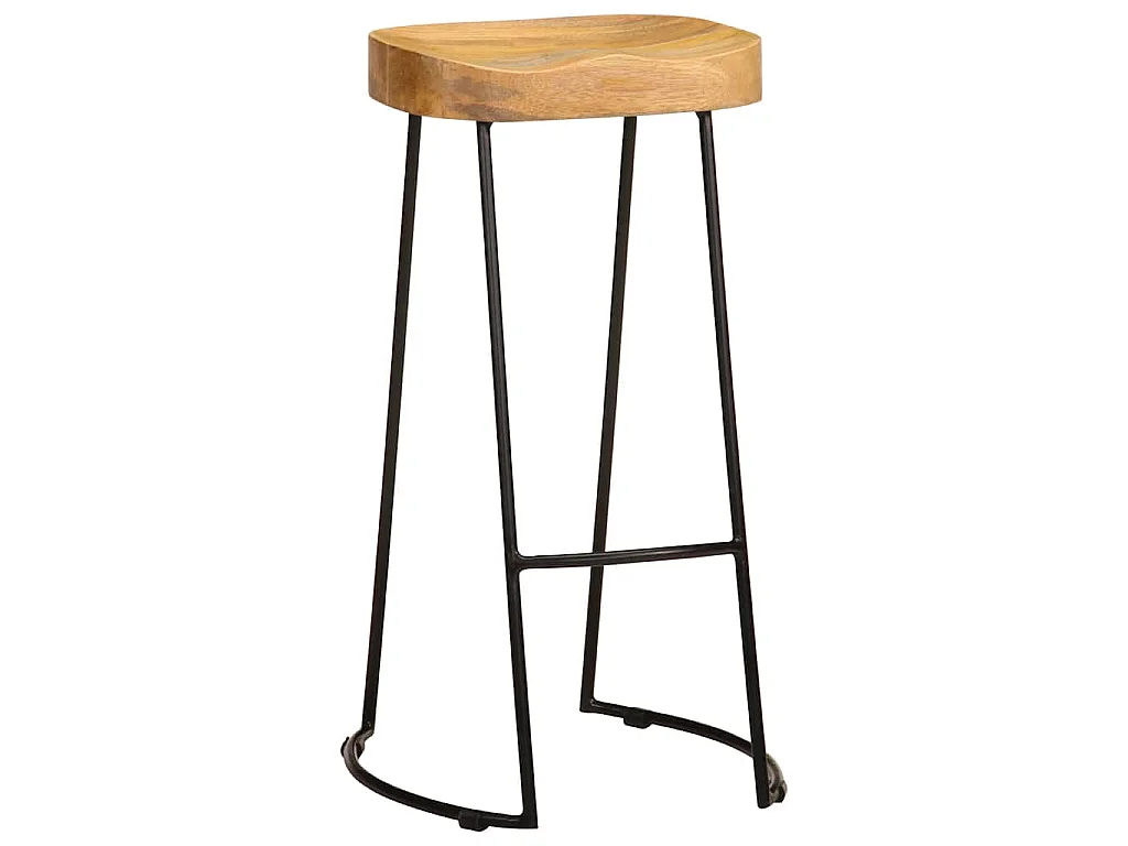 Tabourets de bar lot de 2 bois de manguier massif