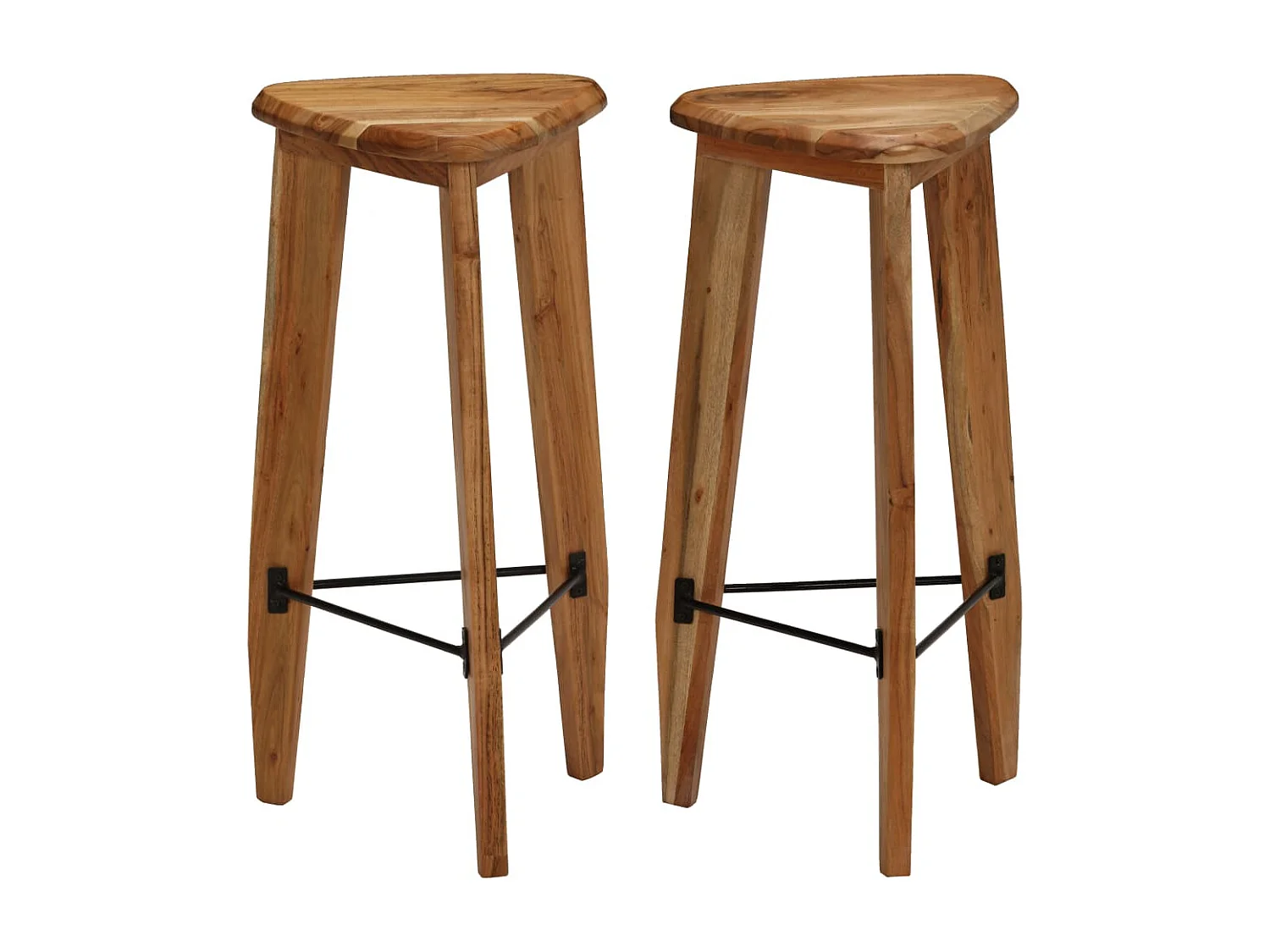 Barkrukken 2 st massief acaciahout