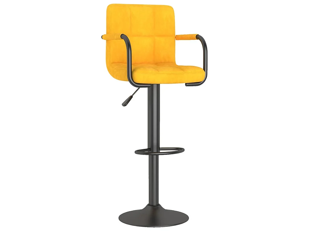 Barkruk fluweel mosterdgeel