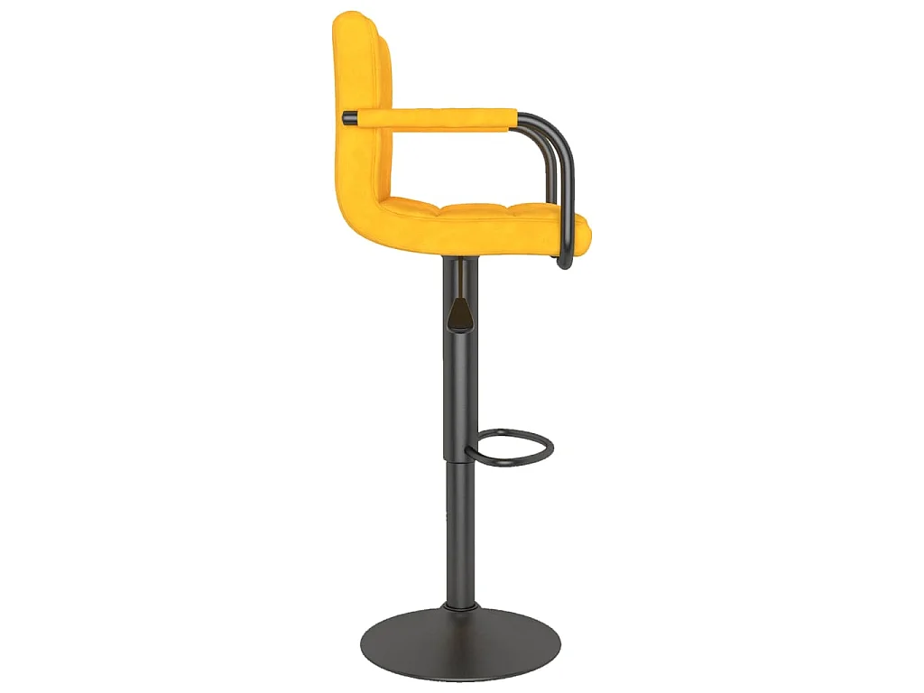 Barkruk fluweel mosterdgeel