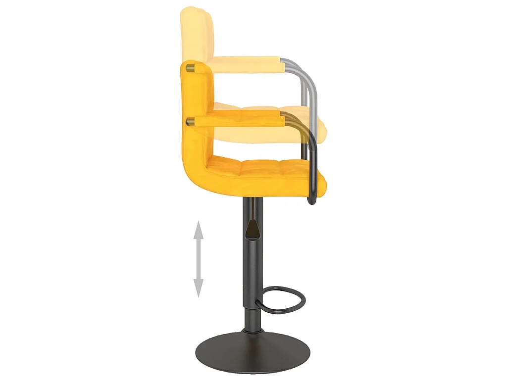 Barkruk fluweel mosterdgeel