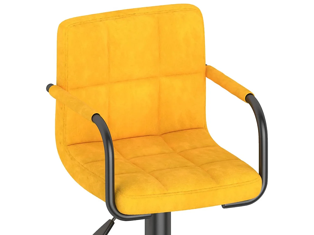 Barkruk fluweel mosterdgeel