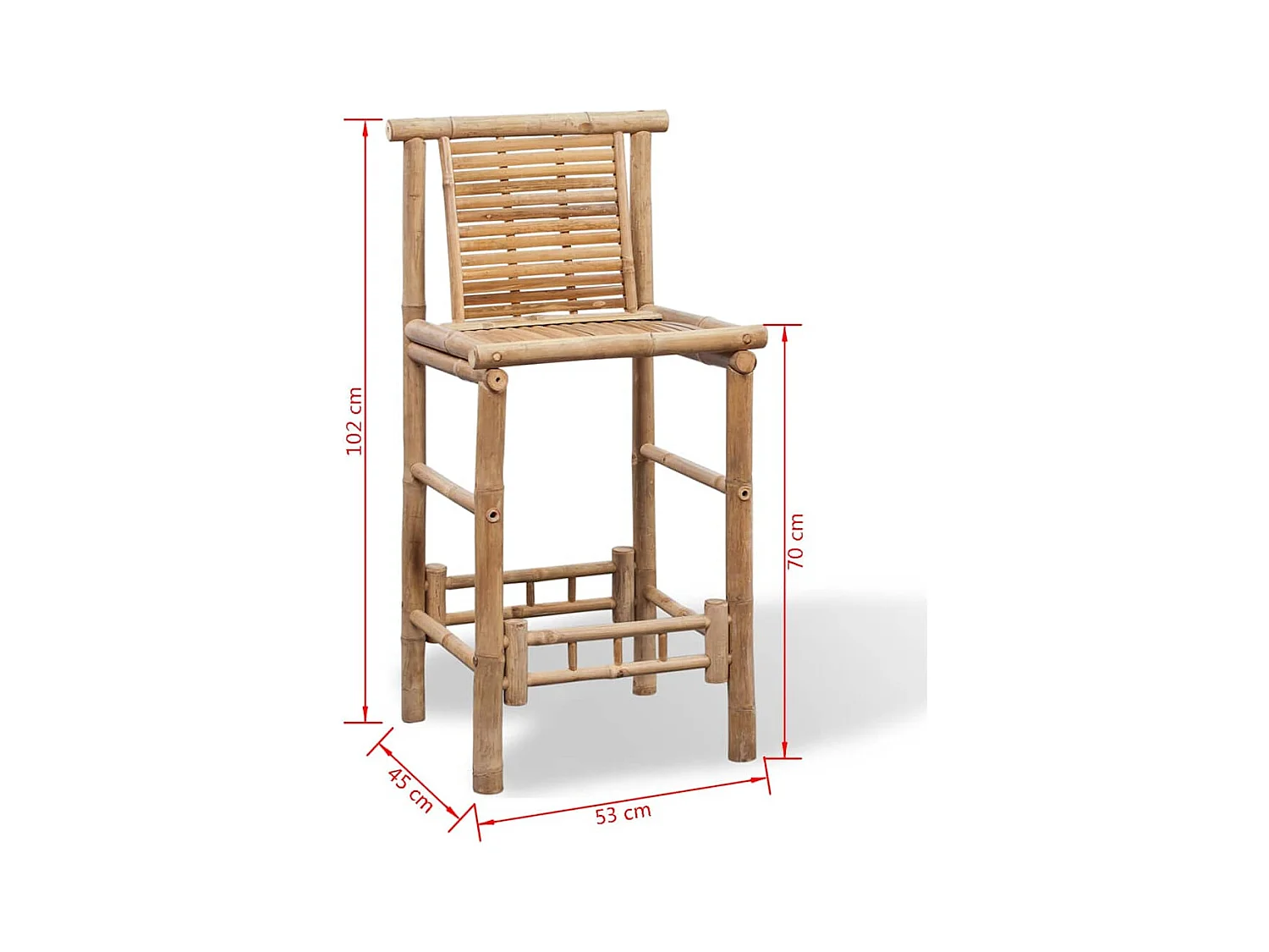Barhocker 2 Stk. Bambus