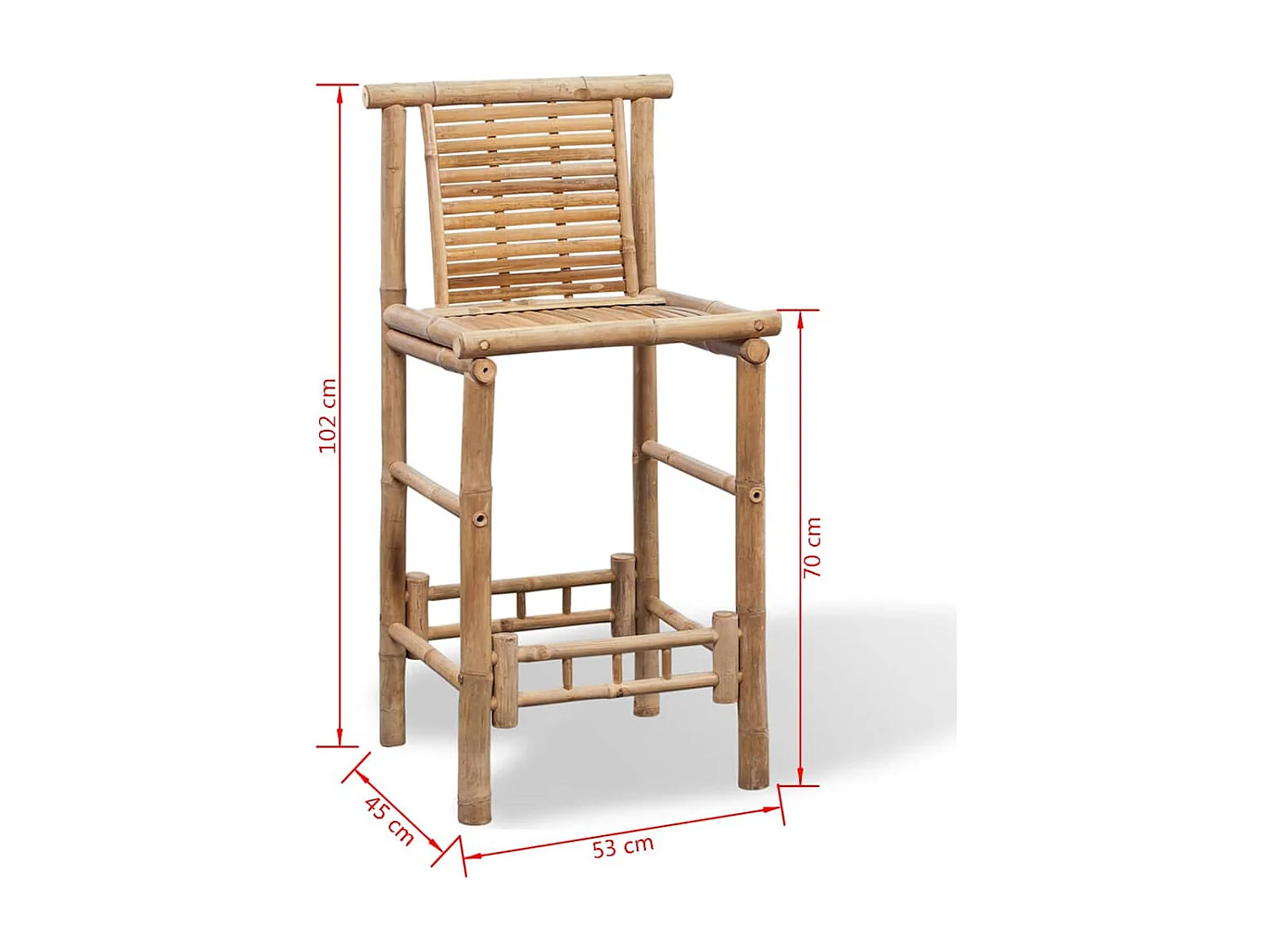 Barhocker 2 Stk. Bambus