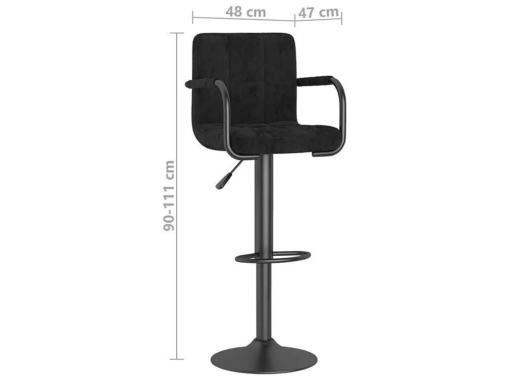 Barhocker Schwarz Samt