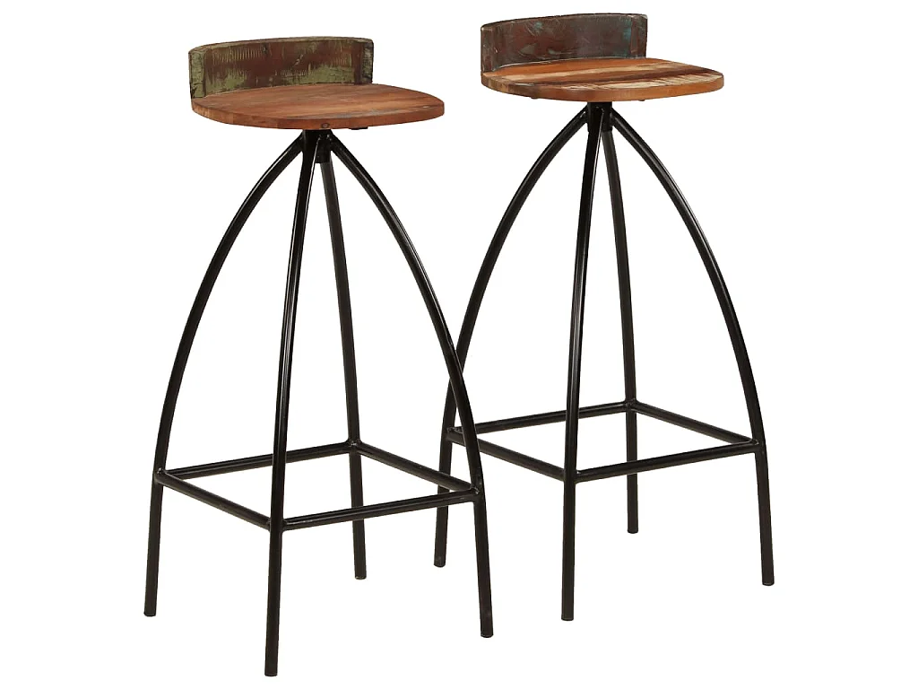 Barhocker 2 Stk. Massives Altholz