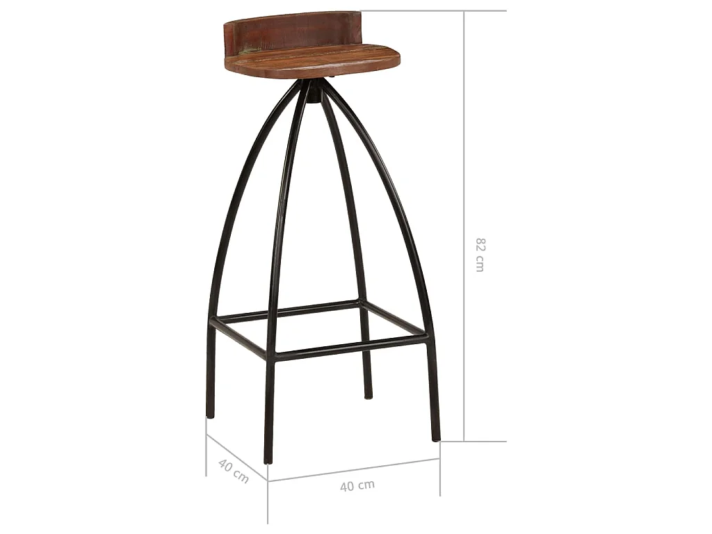 Barhocker 2 Stk. Massives Altholz